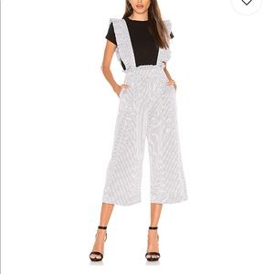 Ruffle jumpsuit in pinstripe MarledXOlivia Culpo